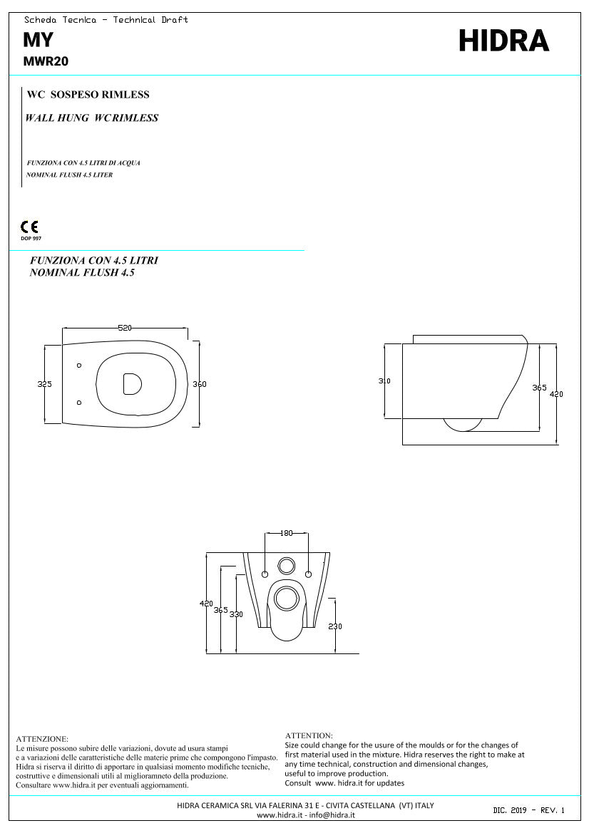 Vaso sospeso senza brida My