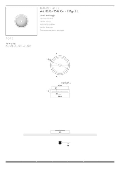 Lavabo appoggio cm 42 Bucket