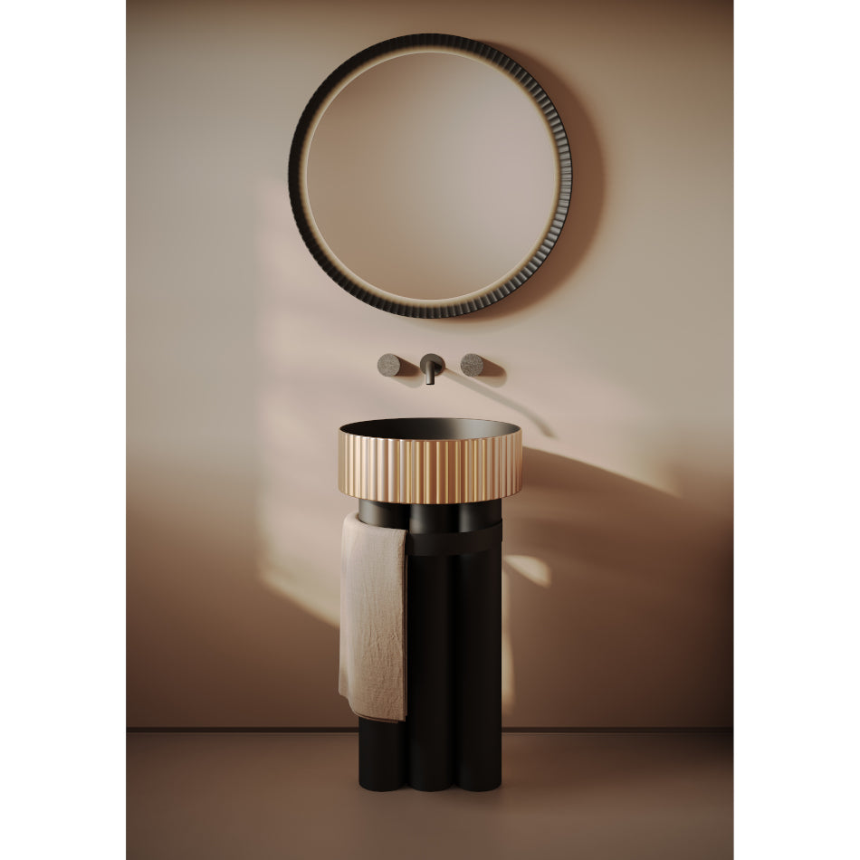 Structure de lavabo ronde avec 3 tubes métalliques Church