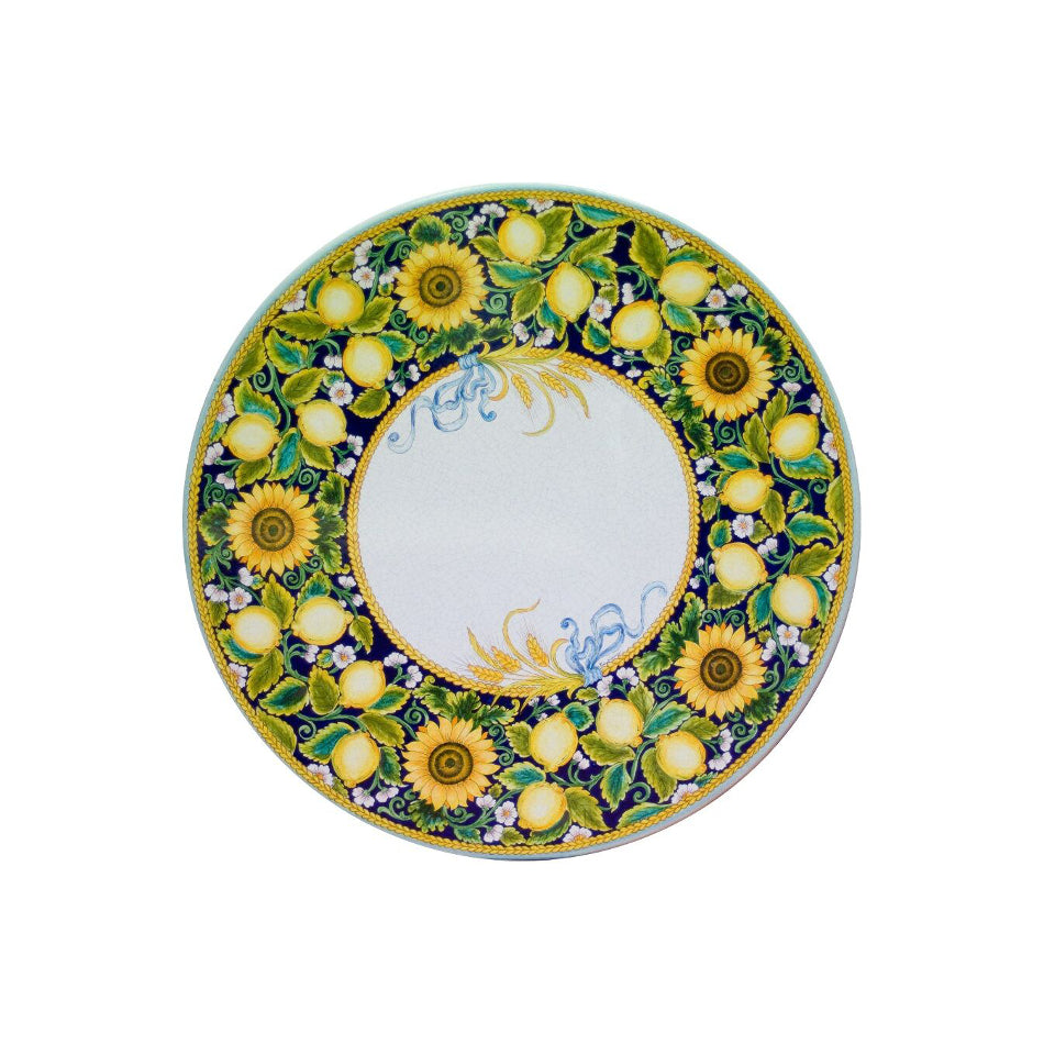 Tavolo in pietra lavica tondo Limoni & Girasoli