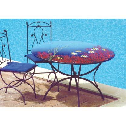 Tavolo in pietra lavica tondo Corallo