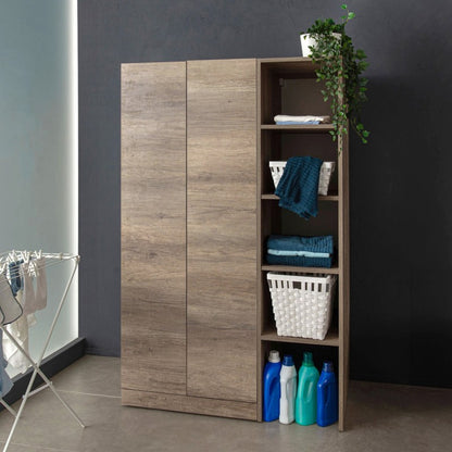 Composizione bagno/lavanderia cm 110 con colonna portalavatrice/asciugatrice