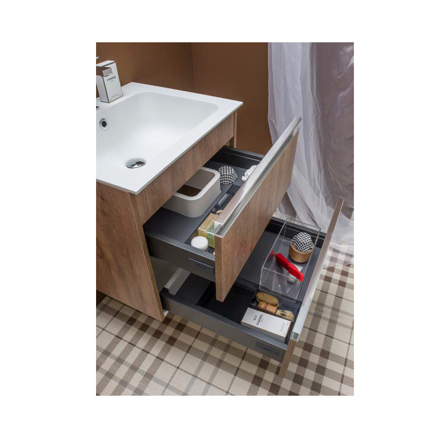 Waschbeckenschrank mit Schubladen 58x48x55 cm in der Ausf�hrung �Adamello Eiche�